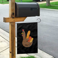 Thanksgiving Garden Flag Peace Sign Turkey Hand Cool Thanksgiving Hippie - Wonder Print Shop