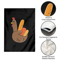 Thanksgiving Garden Flag Peace Sign Turkey Hand Cool Thanksgiving Hippie - Wonder Print Shop