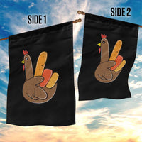Thanksgiving Garden Flag Peace Sign Turkey Hand Cool Thanksgiving Hippie - Wonder Print Shop