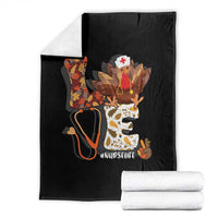 Thanksgiving Nurse Life Throw Blanket Love Turkey Fall - Wonder Print Shop