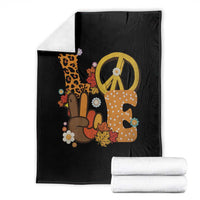 Thanksgiving Throw Blanket Peace Sign Love Turkey Hand - Wonder Print Shop