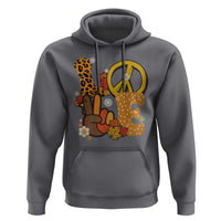 Thanksgiving Hoodie Peace Sign Love Turkey Hand