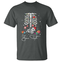 Personalized Pregnancy Announcement T Shirt Custom Name Maternity Christmas Skeleton Baby Monster Mom To Be Tee - Wonder Print Shop