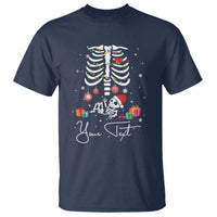 Personalized Pregnancy Announcement T Shirt Custom Name Maternity Christmas Skeleton Baby Monster Mom To Be Tee - Wonder Print Shop