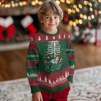 Personalized Pregnancy Announcement Ugly Christmas Sweater Custom Name Maternity Christmas Skeleton Baby Monster Mom To Be Tee - Wonder Print Shop