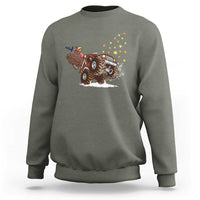 Thanksgiving Turkey Sweatshirt Riding Monster Truck Boys Kids - Wonder Print Shop