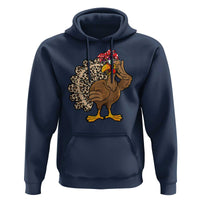 Funny Thanksgiving Hoodie Turkey Women Girl Leopard Print Autumn Fall