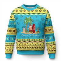 Hawaii Ugly Christmas Sweater Christmas On The Beach Holiday Xmas Palm Tree - Wonder Print Shop