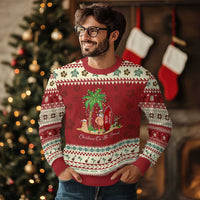 Hawaii Ugly Christmas Sweater Christmas On The Beach Holiday Xmas Palm Tree - Wonder Print Shop