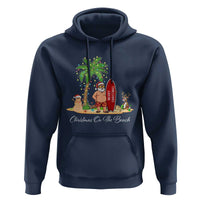 Hawaii Christmas Hoodie Christmas On The Beach Holiday Xmas Palm Tree