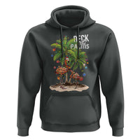 Mele Kalikimaka Hawaiian Christmas Hoodie Deck The Palms Holiday Flamingo Beach Family Vacation In Hawaii