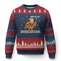 Turkey Cat Ugly Christmas Sweater Funny Thanksgiving Meow - Wonder Print Shop