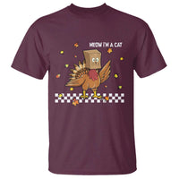 Turkey Cat T Shirt Funny Thanksgiving Meow - Wonder Print Shop