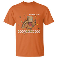 Turkey Cat T Shirt Funny Thanksgiving Meow - Wonder Print Shop