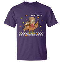 Turkey Cat T Shirt Funny Thanksgiving Meow - Wonder Print Shop