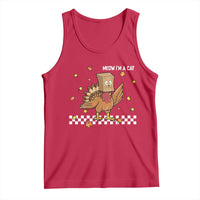 Turkey Cat Tank Top Funny Thanksgiving Meow - Wonder Print Shop