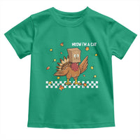 Turkey Cat Toddler T Shirt Funny Thanksgiving Meow - Wonder Print Shop