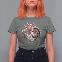 Funny Thanksgiving T Shirt For Women Turkey Moo Cow Lovers - Wonder Print Shop