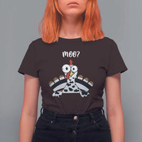 Funny Thanksgiving T Shirt For Women Turkey Moo Cow Farmer Gift - Wonder Print Shop