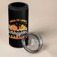 Autumn Teacher 4 in 1 Can Cooler Tumbler Retro Fall In Love With Learning Thanksgiving Pumpkin - Wonder Print Shop