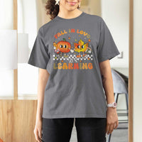 Autumn Teacher T Shirt For Women Retro Fall In Love With Learning Thanksgiving Pumpkin - Wonder Print Shop