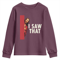 Funny Jesus I Saw That Youth Sweatshirt Retro Christian Meme