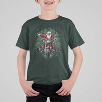 Christmas Motorcycle T Shirt For Kid Santa Biker Riding Motorcycle - Wonder Print Shop