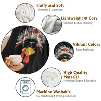 Funny Turkey Face Throw Blanket Thanksgiving Family Group Native American Costumes - Wonder Print Shop