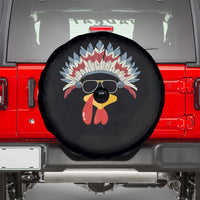 Funny Turkey Face Spare Tire Cover Thanksgiving Family Group Native American Costumes - Wonder Print Shop