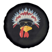 Funny Turkey Face Spare Tire Cover Thanksgiving Family Group Native American Costumes - Wonder Print Shop
