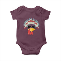 Funny Turkey Face Baby Onesie Thanksgiving Family Group Native American Costumes - Wonder Print Shop
