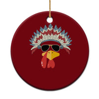 Funny Turkey Face Ceramic Ornament Thanksgiving Family Group Native American Costumes - Wonder Print Shop