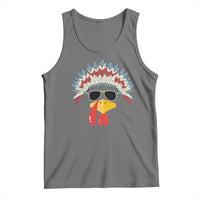 Funny Turkey Face Tank Top Thanksgiving Family Group Native American Costumes - Wonder Print Shop