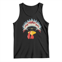Funny Turkey Face Tank Top Thanksgiving Family Group Native American Costumes - Wonder Print Shop