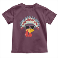 Funny Turkey Face Toddler T Shirt Thanksgiving Family Group Native American Costumes - Wonder Print Shop