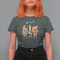 Christmas Cow T Shirt For Women Cow Lover Xmas Gifts - Wonder Print Shop