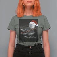 Merry Christmas T Shirt For Women Santa To The Moon - Wonder Print Shop
