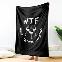 Thanksgiving Friends Throw Blanket WTF Wine Tasting Friends Drinking Club - Wonder Print Shop