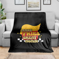 Funny Fries Throw Blanket Make Fries Great Again Checkered