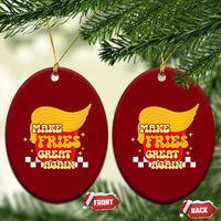 Funny Fries Ceramic Ornament Make Fries Great Again Checkered