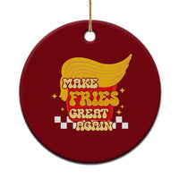 Funny Fries Ceramic Ornament Make Fries Great Again Checkered