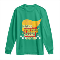 Funny Fries Long Sleeve Shirt Make Fries Great Again Checkered