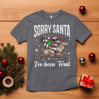Christmas Raccoon T Shirt Sorry Santa I've Been Feral Funny Weird Xmas Gifts - Wonder Print Shop