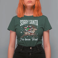Christmas Raccoon T Shirt For Women Sorry Santa I've Been Feral Funny Weird Xmas Gifts - Wonder Print Shop