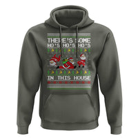 Funny Christmas Hoodie There's Some Horrors In This House Sexy Santa Claus Ugly Xmas