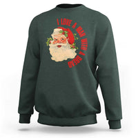 Christmas Santa Sweatshirt Fun Retro I Love A Man With A Beard - Wonder Print Shop