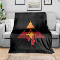 Funny Thanksgiving Throw Blanket Cool Turkey Face With Sunglasses Face Vintage Retro - Wonder Print Shop
