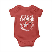 Funny Christmas Santa Baby Onesie It's Fine I'm Fine Everything Is Fine