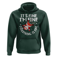 Funny Christmas Santa Hoodie It's Fine I'm Fine Everything Is Fine