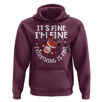Funny Christmas Santa Hoodie It's Fine I'm Fine Everything Is Fine